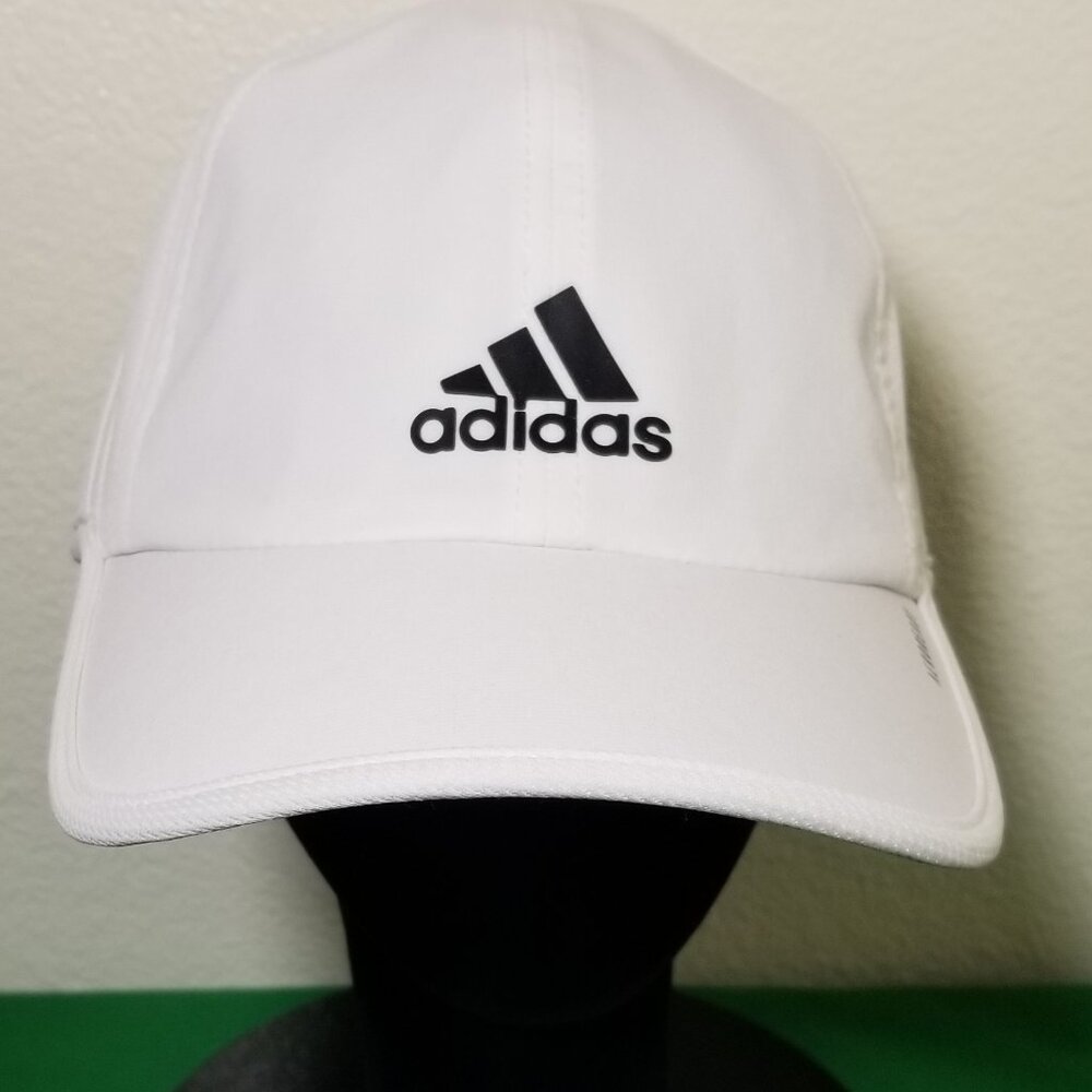 Adidas Running Cap Aeroready White Adjustable Lightweight Moisture Wick‎
